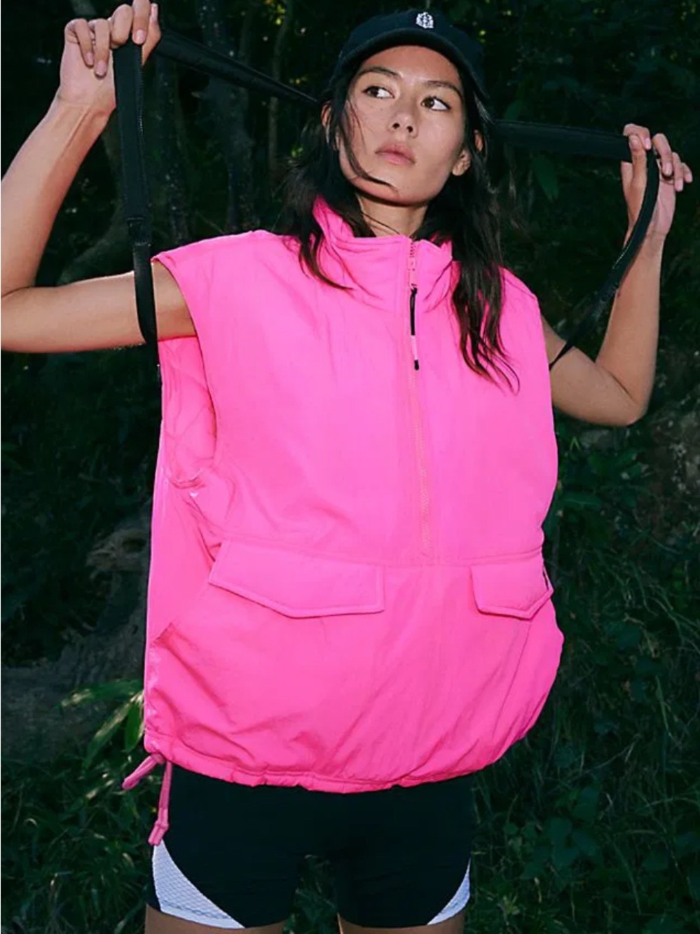 FP Movement Hot Pink Off The Bleachers Puffer Vest Size Large NWOT